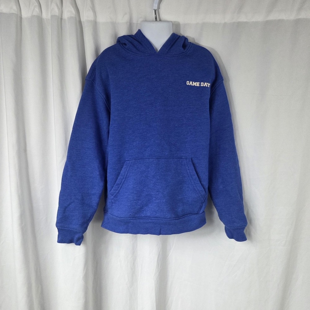 Cat & Jack Hoodie Kids 6-7 Years Blue Game Day Graphic Fleece Sweatshirt